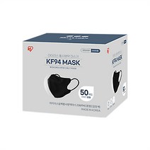 아이리스 새부리형 KF94 마스크 중형 묶음 100매블랙 - 화이트 1100214, 단품