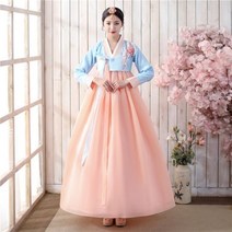 퓨전한복 결혼식 한복 원피스 웨딩 여성 신부 드레스 전통 무용 의상 궁중 원단