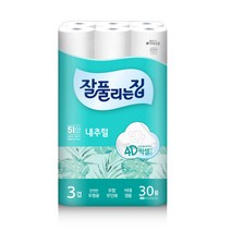 미래생활 잘풀리는집 내추럴 4D픽셀 엠보싱 롤화장지 3겹 25M 30롤, 1세트