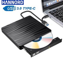 컴퓨터부품노트북부품 USB 3.0 c타입 휴대용 DVD CD /-RW 외장 버너 광학 라이브 ROM 디스크 리더 노트북 PC 데스크탑 맥북 아이맥 윈도우 11, [01] Black