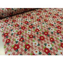 동백꽃 원단 면 천 린넨 꽁 무늬 파우치 천 마스크 만들기