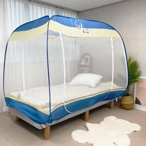 초간편 접이식 원터치 모기장 사각 침대 텐트 아기 낙상 방지 싱글 더블 퀸 킹 캐노피, 3문 원터치 사각:스쿠터