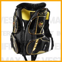 나꾼피싱/IM 인터맥스 구명조끼 낚시조끼 낚시구명복, 블랙+옐로우띠