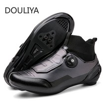 바이크 부츠 오토바이 신발 겨울 따뜻한 플랫 사이클링 MTB 신발 남성 루트 클릿 로드 자전거 스피드 스니, 09 44, 01 Black Road