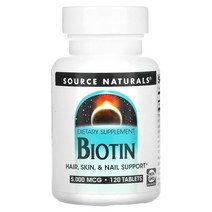 Source Naturals Biotin 5 000 mcg 120 Tablets, 5000mcg