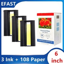 캐논 SELPHY CP1200 CP1300 CP910 CP900 CP820 ES1 ES2 ES30 CP100 CP200 CP300 CP400 CP500 CP600 CP700 CP7, 01 3 Ink with 108paper