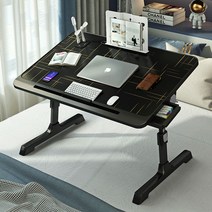 접이식 이케아 침대 테이블 블랙 보조 좌식 노트북 베드 이동식 높이 조절 트레이 식탁 각도 간이 보조 슬림 바퀴 리프트업 미니 코너 탁상 스탠드 옆 책상, 올블랙 서랍
