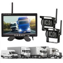 트럭후방카메라 중장비 화물차 후방카메라 자동차 후면 카메라 키트 방수 무선 12V24V 백업 후면보기 모니터 7 인치 버스 트럭 RV 트레일러용, C721 double head, C721 double head