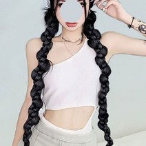 보드미 포니테일머리끈 헤어밴드형 롱댕기머리 부분가발 2개입 1P 양갈래
