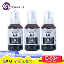 잉크호환리필 534 T534 T534120-AL 프리미엄 호환 컬러 물 기반 병 리필 DGT 잉크 엡손 EcoTank M1100/M1180/M1120/M2120/M2140/M217, 3 Bottle 534 ink3 Bottle 534 i