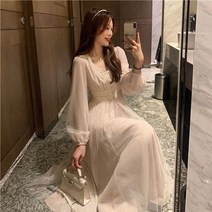 롱 원피스 맥시 여성 파티 드레스 여행 을위한 여름 메쉬 캐주얼 요정