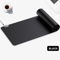 무선충전 마우스 패드 mobile phone qi 기 10w 고속 데스크 매트 pu, 90x42cm, 검은 색