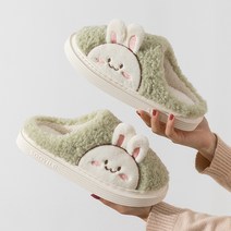 일월전빵 남녀공용 귀여운 토끼 곰돌이 커플 겨울 방한 털 실내화 거실화 사무실 슬리퍼 B-S010