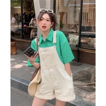 데님점프수트 멜빵바지 청점프슈트 연예인룩 제주도 첫직장룩 취업 봄 직장인