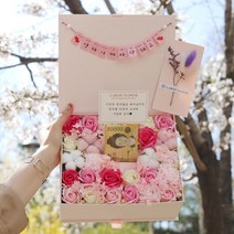 라봄플라워 어버이날용돈박스 부모님 플라워 반전 선물 용돈상자 현금선물, 핑크박스M-레드꽃-아빠사랑해요