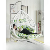 공중그네 나무그네 흔들의자 행잉체어 해먹 감성 펜션, 1인 커피 + 발판