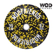 범퍼 컬러 플렉 중량 원판 바벨 역도 홈짐 크로스핏 파운드 35LB WFF-35, 옐로우