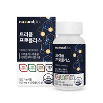 내츄럴플러스 트리플프로폴리스60캡슐 비타민 미네랄6종 입속부터지키자 구강내 항균 항산화 플라보노이드17mg 레드 브라운 그린프로플리스 간편하게 씹어먹는 츄어블 캡슐타입