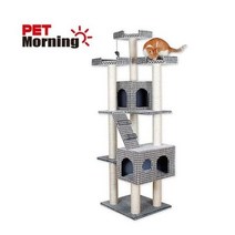 펫모닝 PMC-CF285-3 2하우스 대형 엠보싱 캣타워, 상세페이지 참조, 상세페이지 참조