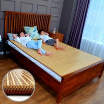 국산 대나무돗자리 150x200 원조 한일 국산 대자리 퀸 침대 여름 담양 대나무 매트, 국산 프리미엄 쿠션 오너대자리