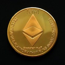 골동품 수집 크리 에이 티브 수집품 Ethereum 비 통화 모조 도금 선물 기념 동전 기념품 금속 금, 하나, 01 Golden