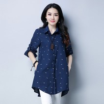 Happy Shopping [빠리맘] 여성 셔츠 긴팔 남방 롱 가디건 면 빅사이즈 봄가을05
