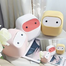 거실탁상 화장대 터치오픈 미니휴지통 탁상용휴지통 책상용, 화이트