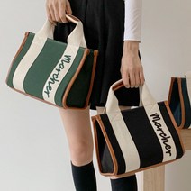 (백화점납품) 마르쉐 자수 토트백 캔버스백 여성토트백 캔버스가방 사각토트백 스퀘어토트백 여성 골프 보조가방, 블랙