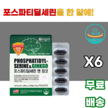 포스파티딜세린 앤 징코 phosphatidylserine ginkco 은행잎 플라보놀배당체 알포토코페롤 포도씨유 비타민e 미국산 진코 짐코 남녀노소 누구나 학생 고딩 공부 대학생, 6통, 60캡슐
