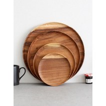 한식 정갈한 요리 통원목 원형 깊은 접시 플레이팅 레스토랑 브런치 파티 호텔 카페, 깊은4호