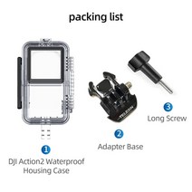 TELESIN-45M 방수 하우징 케이스 DJI 액션 2 용 방열판 수중 고강도 보호 커버, [02] Action 2 Combo