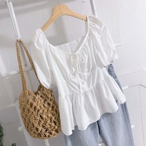 보블리에 / 여신 리본 스모크 블라우스