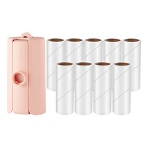 스패로우하우스 휴대용 사선컷팅 테이프 클리너 돌돌이 10cm 본품 + 리필용 10개, 1세트(핑크)