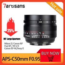 7Artisans MF 50mm F0.95 APS-C 후지 XF 소니 E 캐논 RF/EF-M 마이크로 4/3 니콘 Z 용 대형 조리개 프라임, 06 Canon EF-M