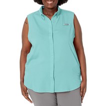 Columbia 여성용 PFG 타미아미 민소매 셔츠 UV 자외선 차단 수분 흡수 원단 사이러스 그레이 XS, Large