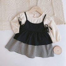 강아지 점프 슈트 MILANCEL 2022 옷 2pcs 형제 복장 Bodysuit 큰 자매 한 벌, 02 Black dress set_04 24M