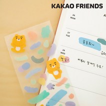 카카오프렌즈 반투명 스티커 다꾸 탑꾸 폴꾸 씰스티커, 어피치