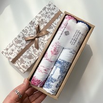 여성손수건세트 2종 어버이날손수건 면 무지 여자 레이스 에티켓 무릎덮개 손수건도매 제작 답례품 단체선물