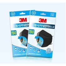 3M 이지핏 황사마스크 KF80 블랙, 1개입, 80개