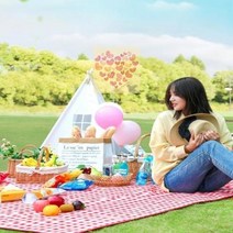 돗자리 방수 야외 피크닉 대형 매트 한강 공원 서울숲 캠핑, 다크베이지 300x300