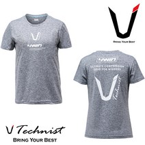 테크니스트X4WIN 배드민턴 기획 티셔츠 그레이 MTT-100313 GY WTT-200313 GY 탁구 배구 축구 운동복