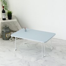 트리팜 PET 무광 오브제 라운드 접이식테이블 720 x 480 mm, 스카이블루