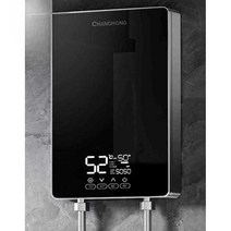 욕실 샤워용 전기 순간 온수기 따뜻한 물 샤워기 히팅기, 블랙 항온 6000W 리모콘