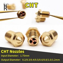 3D 프린터 부품 CHT 높은 유량 클론 노즐 0.2mm-1.2mm 1.75MM 공급 CR10 CR10S Ender-3 압출기 헤드, 0.5mm, 10Pcs for 1.75mm, 04 0.5mm_04 10Pcs for 1.75mm