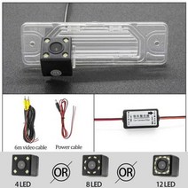 Owtosin자동차 후방 모니터 리어 뷰 카메라 르노 콜레오스삼성 QM5 20062017 닛산 맥시마 MK5 2000 2001 2002 2003, Camera With Filter+12 LED