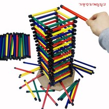 기쁜우리게임창고 탑쌓기 스틱 블럭 쌓기 놀이 명랑운동회 체육대회 게임 용품, 아슬아슬탑쌓기 60개