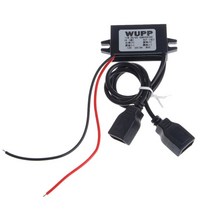 DC 12V ~ 5V 3A 15W 하드 유선 스텝 다운 듀얼 USB 충전기 용 자동차 Dascam PH 용 자동차