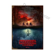 익명한 금속 주석 기호 빈티지 2022 새로운 TV 영화 시즌 4 인쇄 실크 장식 플라크 벽 예술 침실, 05 KK020-5_01 20x30CM