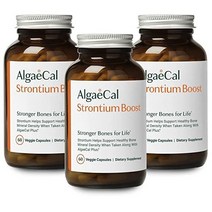 비타민보충 AlgaeCal - Strontium Boost Natural Supplement for Bone Density Increase Citrate 680 mg Easy, Citrus, 60 Count (Pack of 3)