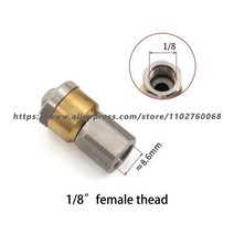 파이프 청소 노즐 황동 리버스 터보 루트 커팅 고압 세척기 드레인, 06 1 of 8 Female